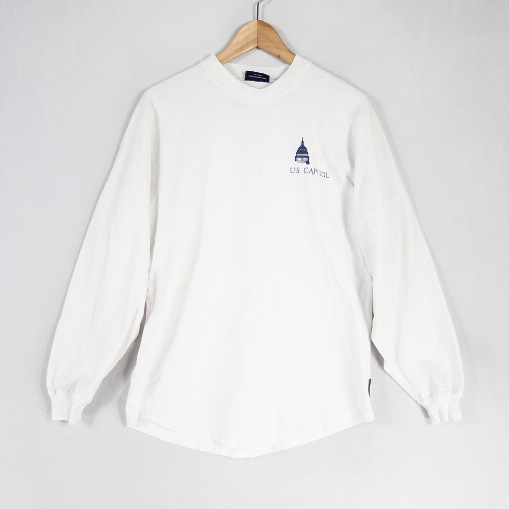 Spirit Jersey T Shirt Adult XS White Blue US Capitol Washington DC Spellout Tee
